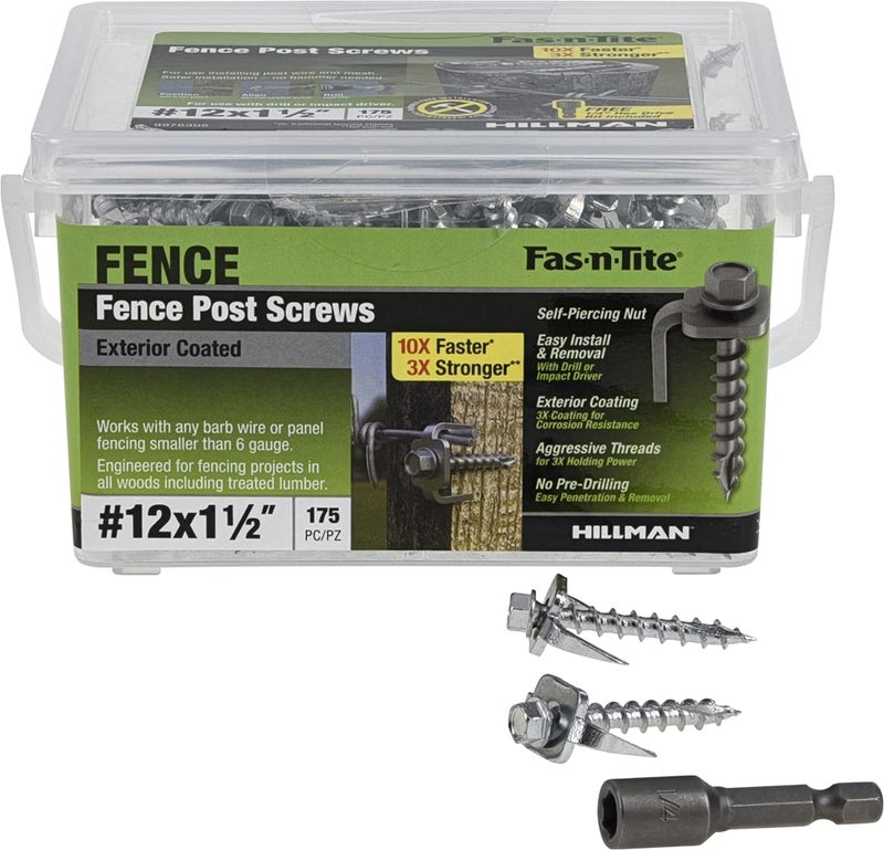 مسامير أعمدة السياج المطلية من الخارج من FAS-N-TITE (#12 × 1-1/2 بوصة) - 175 قطعة، فضي (9976305) - Image 5
